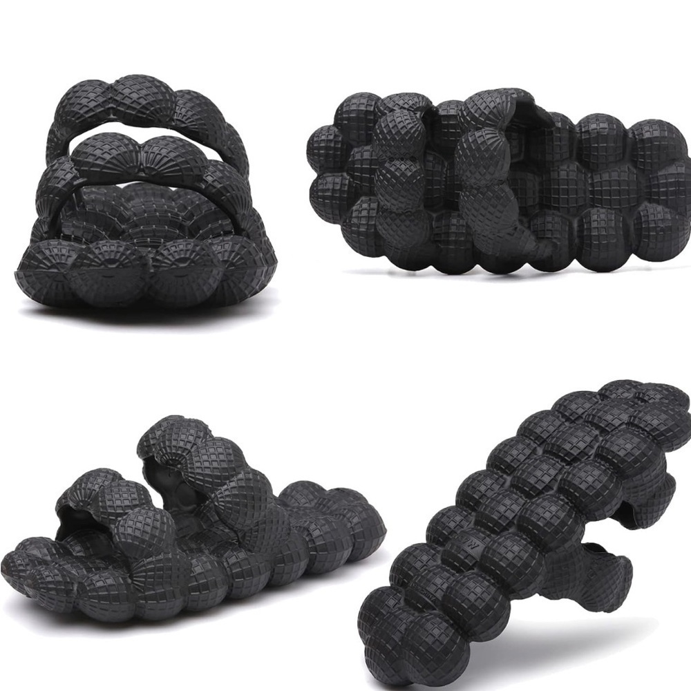 Bubble Double Strap Slides Sandals for Women Golf Ball Slippers